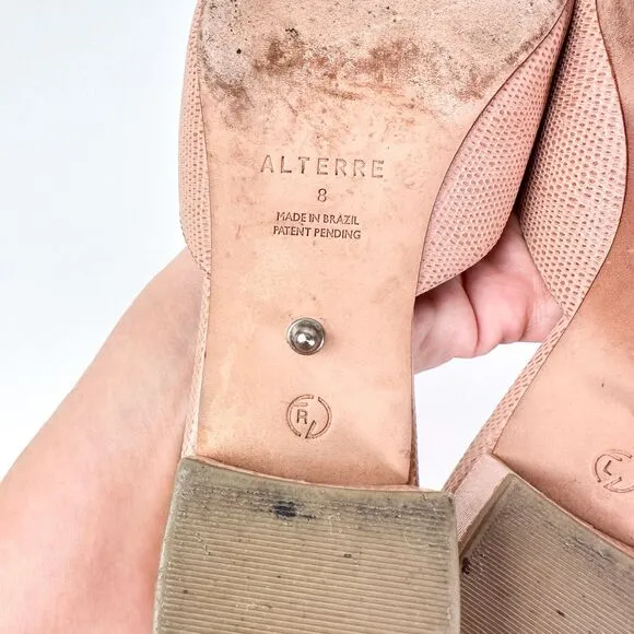 Alterre Blush Pink Loafers Interchangeable Leather Shoes Sz 8 Made in Brazil