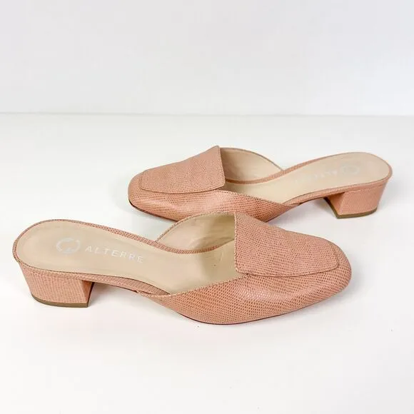 Alterre Blush Pink Loafers Interchangeable Leather Shoes Sz 8 Made in Brazil
