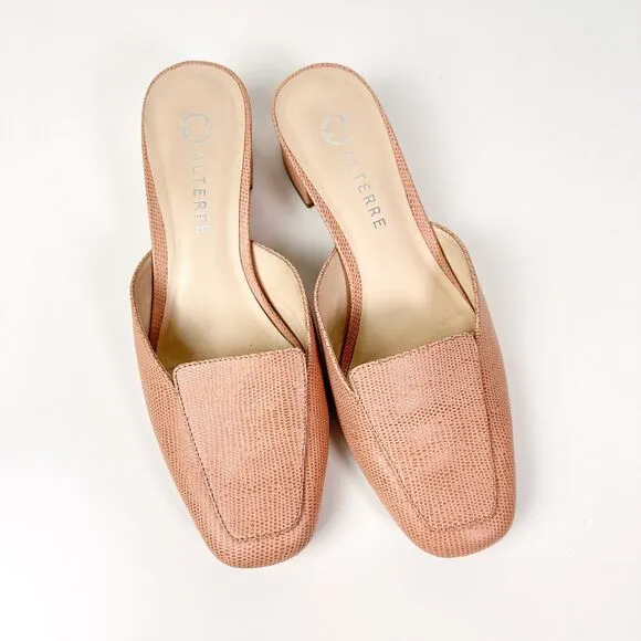 Alterre Blush Pink Loafers Interchangeable Leather Shoes Sz 8 Made in Brazil