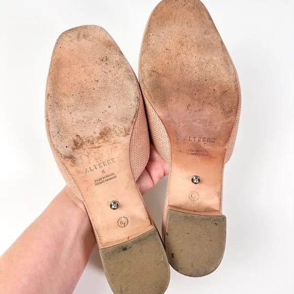 Alterre Blush Pink Loafers Interchangeable Leather Shoes Sz 8 Made in Brazil
