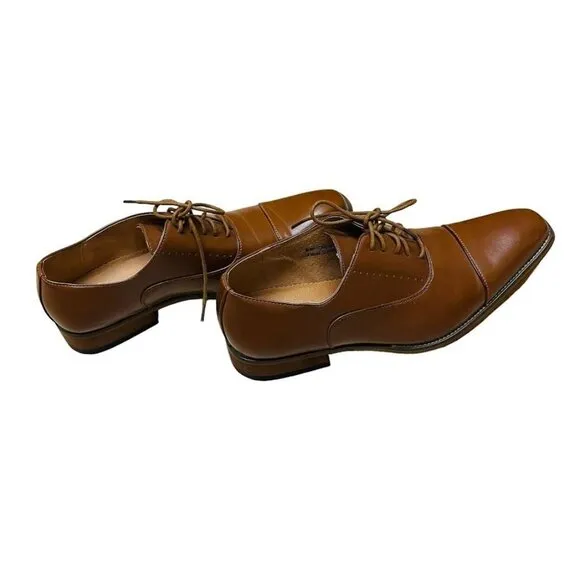 Amali Mens Oxford Dress Shoes Brown Cap Toe and Lace-Up Size 10.5
