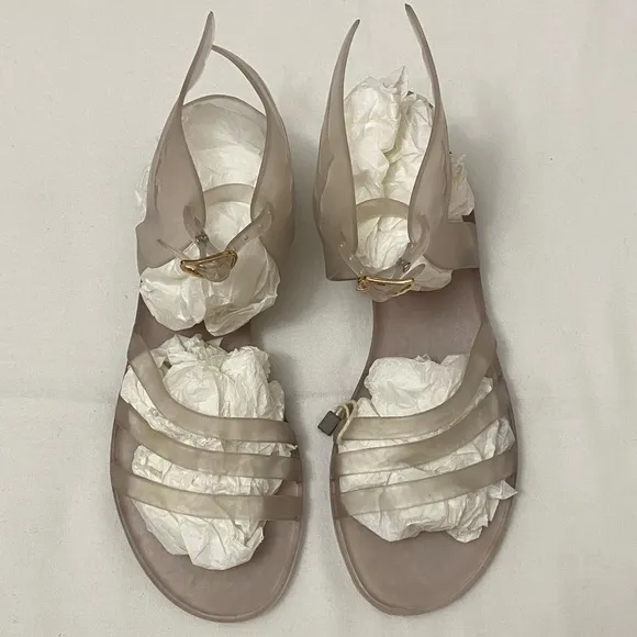 Ancient Greek Sandals Ikaria Clear Rubber Jelly Size 6.5.
