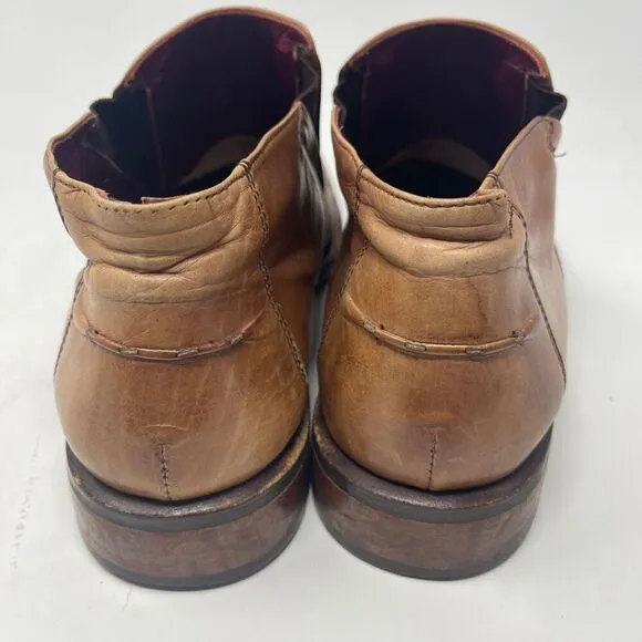 Angel Infantes Brown Square Toe Slip On Fine Leather Loafer Dress Shoes Size 45