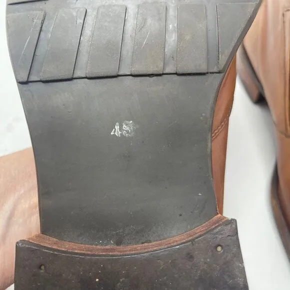 Angel Infantes Brown Square Toe Slip On Fine Leather Loafer Dress Shoes Size 45
