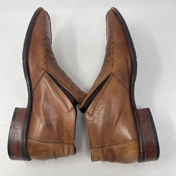 Angel Infantes Brown Square Toe Slip On Fine Leather Loafer Dress Shoes Size 45