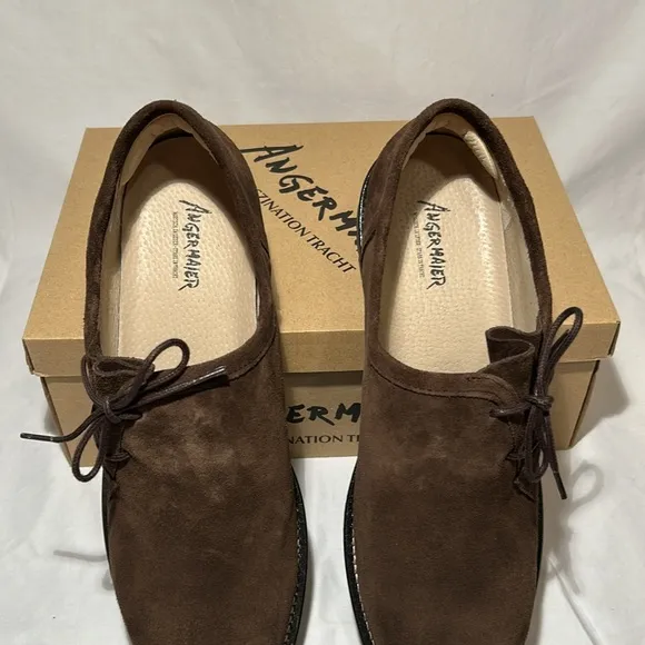 Angermaier Brown Suede Trachten Shoes size 47, US 14