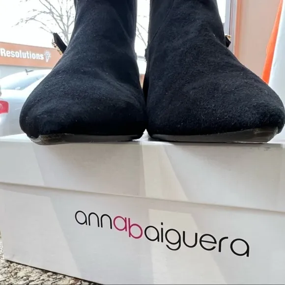 Anna Baiguera Black Suede Ankle Boots
