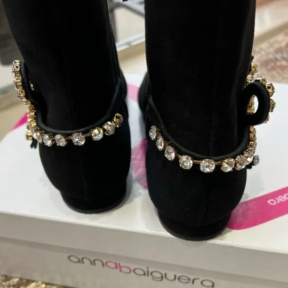 Anna Baiguera Black Suede Ankle Boots