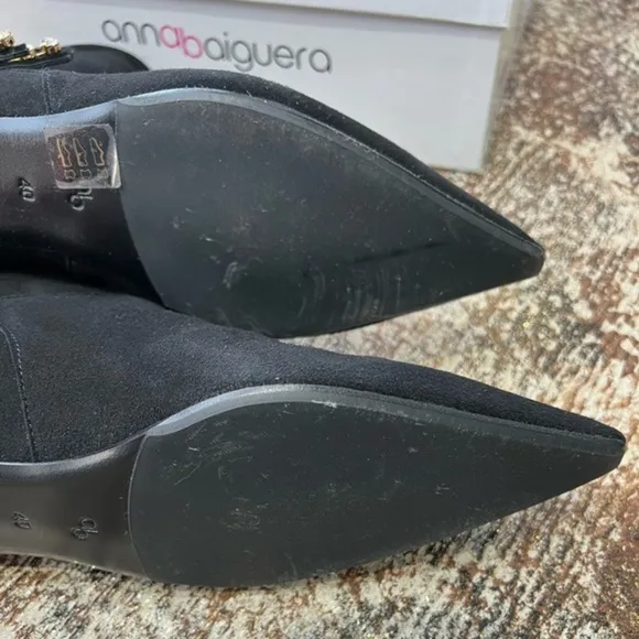 Anna Baiguera Black Suede Ankle Boots