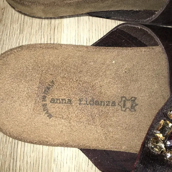 ANNA FIDANZA made in italy detailed NWT BIRKINSTOCKS like real leather slides