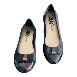 Anne Klein Alive Sz 8M Ballet Flat Shoes Cap Toe Navy