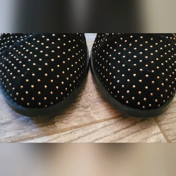 Anthropologie Black Suede Gold Micro Beaded Ankle Boots Boho Witchy Whimsigoth