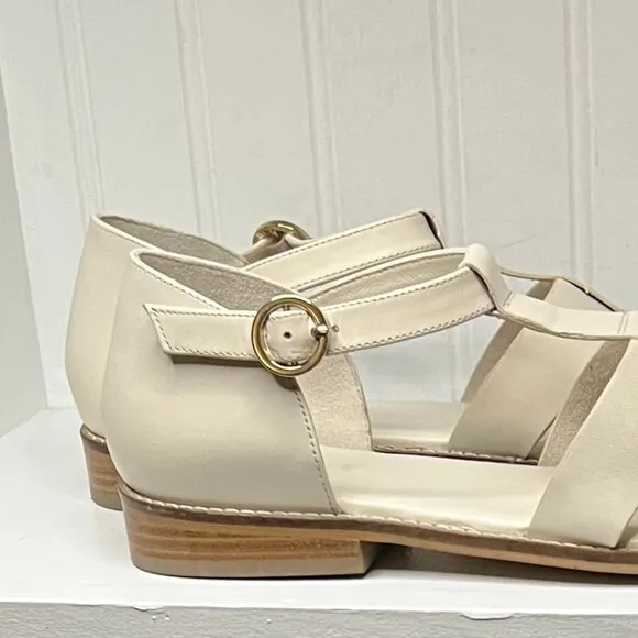 Anthropologie by Pilcro The Maris Fisherman Sandals in Ivory Size 9.5/10