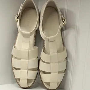 Anthropologie by Pilcro The Maris Fisherman Sandals in Ivory Size 9.5/10