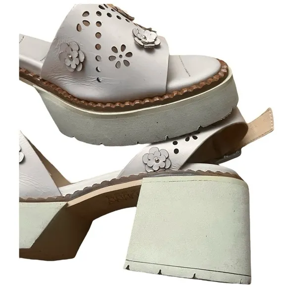 Anthropologie Elvio Zanon Perforated Floral Sport Sandals EU 39