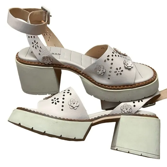 Anthropologie Elvio Zanon Perforated Floral Sport Sandals EU 39