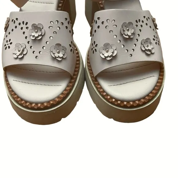Anthropologie Elvio Zanon Perforated Floral Sport Sandals EU 39