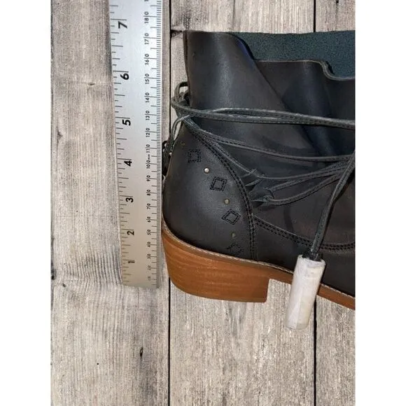 Anthropologie Musse &amp; Cloud KYLIE Leather Boot Shoes Black Women’s Size 10