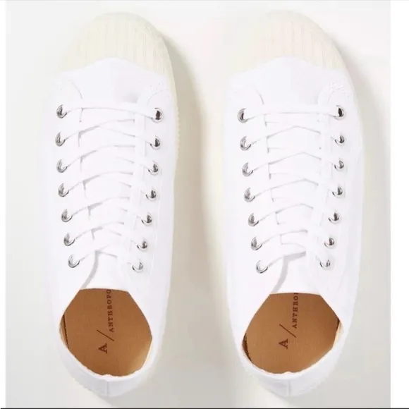 ANTHROPOLOGIE Platform Tennis Sneaker High Top Lace Up Canvas Shoes White 36 NWT
