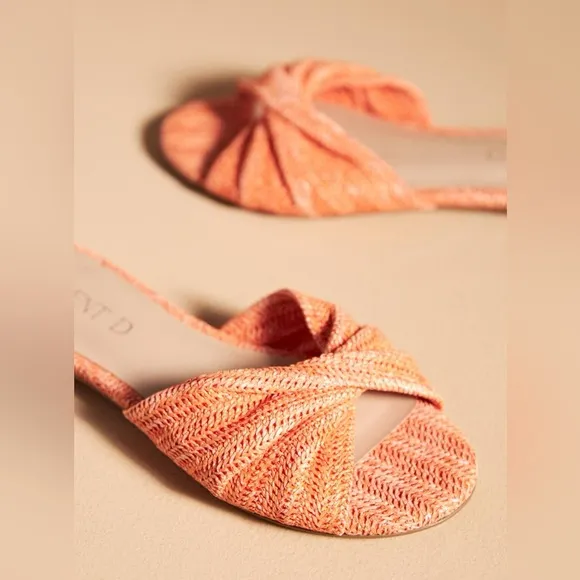 Anthropologie Silent D Raffia Flat Sandals