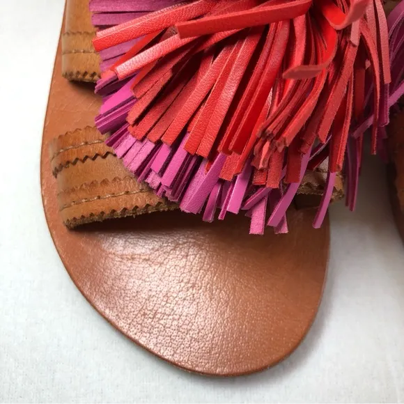ANTIK BATIK Johnny Was NEW Women’s Tan Youri Tasseled Sandals Sz 36