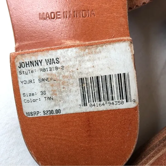 ANTIK BATIK Johnny Was NEW Women’s Tan Youri Tasseled Sandals Sz 36