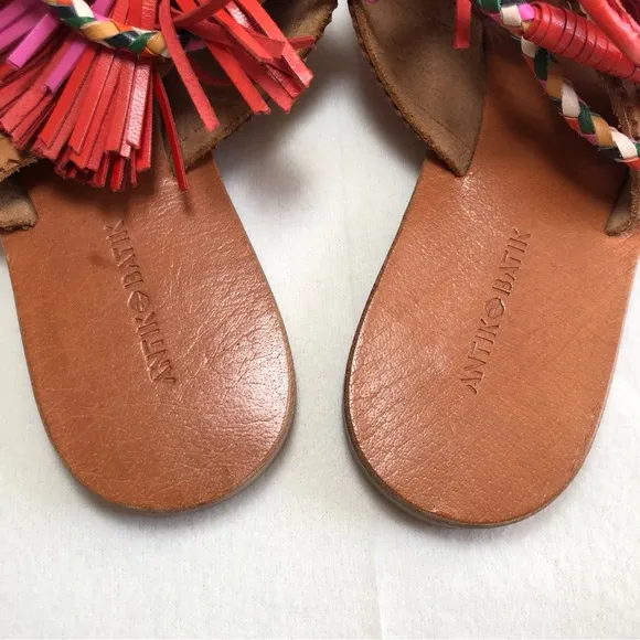 ANTIK BATIK Johnny Was NEW Women’s Tan Youri Tasseled Sandals Sz 36
