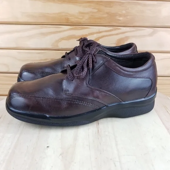 Apex B2060M Brown Leather Comfort Casual Shoes Lace-up Oxfords Men's 10M