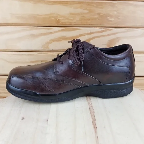 Apex B2060M Brown Leather Comfort Casual Shoes Lace-up Oxfords Men's 10M