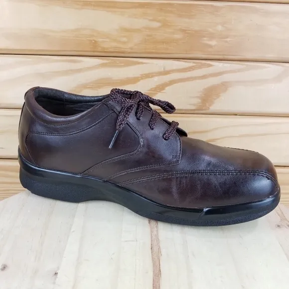 Apex B2060M Brown Leather Comfort Casual Shoes Lace-up Oxfords Men's 10M