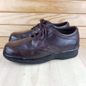 Apex B2060M Brown Leather Comfort Casual Shoes Lace-up Oxfords Men's 10M
