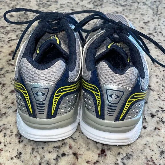 Apex Mens Lace Up Mesh Athletic Boss Runner Active Shoes Silver Blue Size 12.5