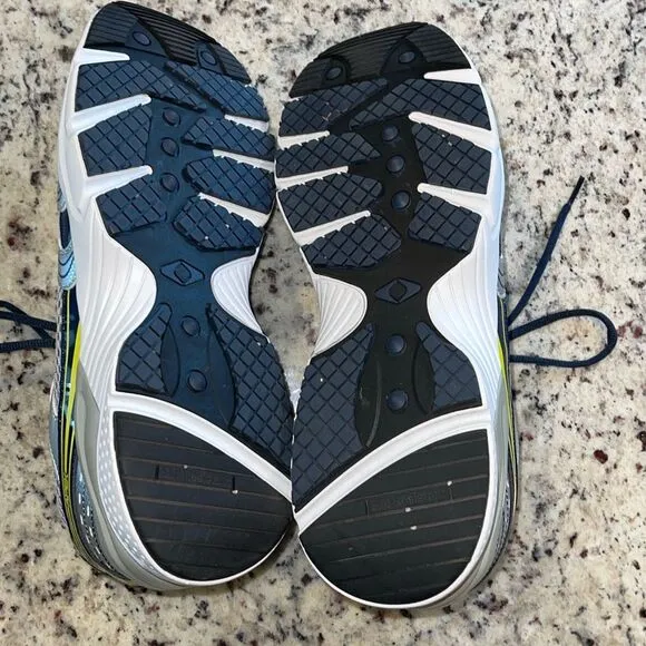 Apex Mens Lace Up Mesh Athletic Boss Runner Active Shoes Silver Blue Size 12.5