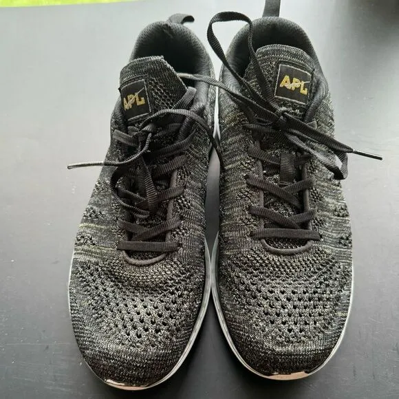 APL Athletic Propulsion Labs Women 8.5 Techloom Pro W Black Gold Shoes Sneakers