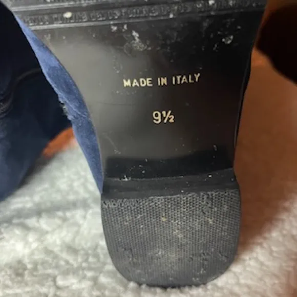 Aquatalia Blue Suede Knee-High made in Italy Boots