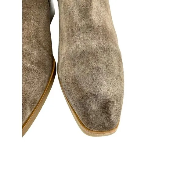 Aquatalia Faria Boots taupe Suede Leather Ankle Buckle SZ 10.5 $595