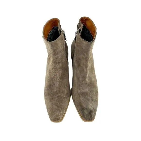 Aquatalia Faria Boots taupe Suede Leather Ankle Buckle SZ 10.5 $595