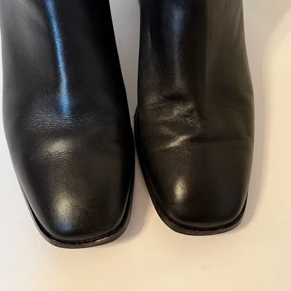 AQUATALIA SHOES ANKLE BOOTS BOOTIES BLACK LEATHER SUEDE SIDE ZIP ITALY SIZE 7
