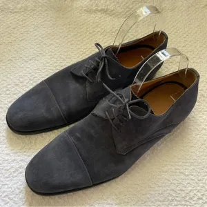 Aquatalia Suede Oxford Dress Shoes Lace Up Weatherproof Blue Size 11.5