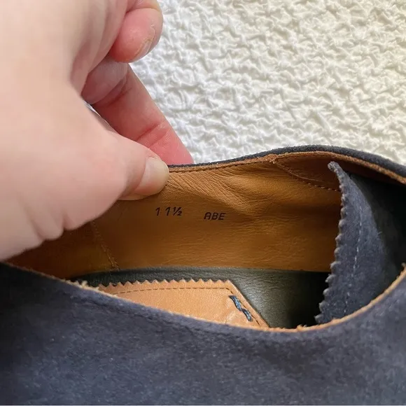 Aquatalia Suede Oxford Dress Shoes Lace Up Weatherproof Blue Size 11.5