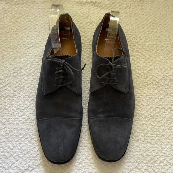 Aquatalia Suede Oxford Dress Shoes Lace Up Weatherproof Blue Size 11.5