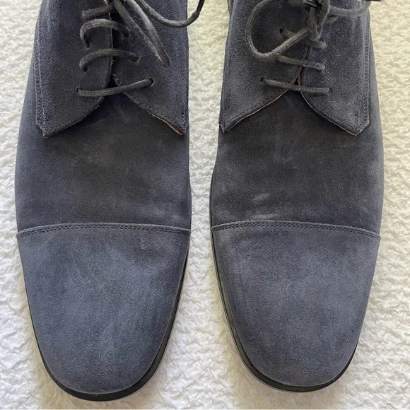 Aquatalia Suede Oxford Dress Shoes Lace Up Weatherproof Blue Size 11.5