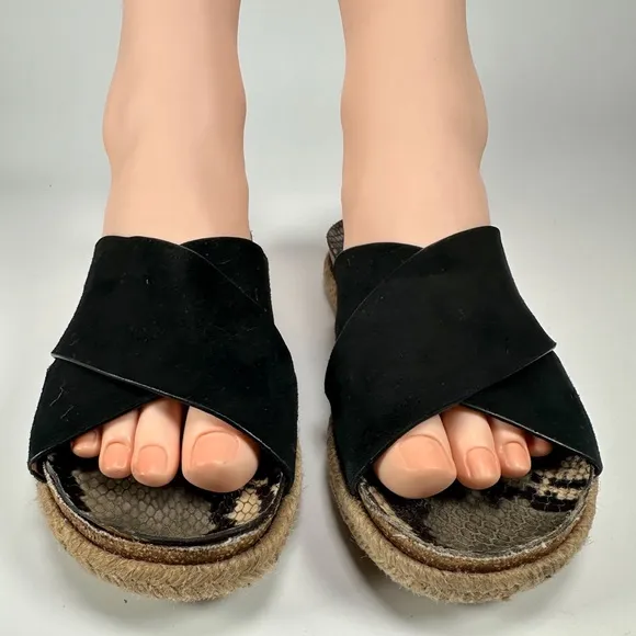 Aquatalia Women's Elyse Espadrille Snake Print Crisscross Slide Sandals Size 6