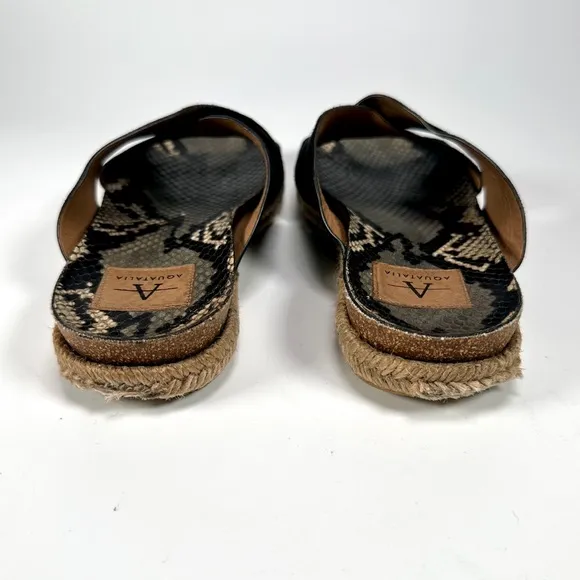 Aquatalia Women's Elyse Espadrille Snake Print Crisscross Slide Sandals Size 6