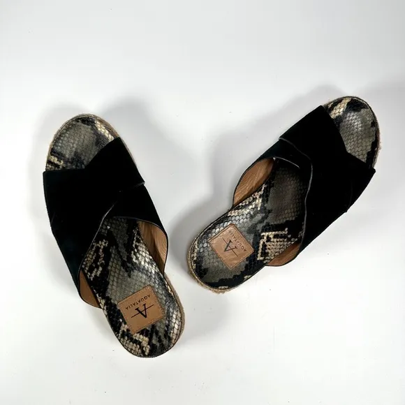 Aquatalia Women's Elyse Espadrille Snake Print Crisscross Slide Sandals Size 6