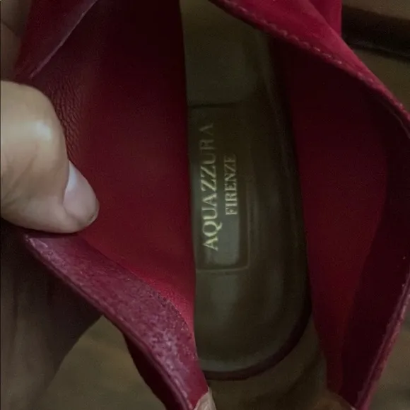 Aquazzura Elegant Red Suede Women's Shoes