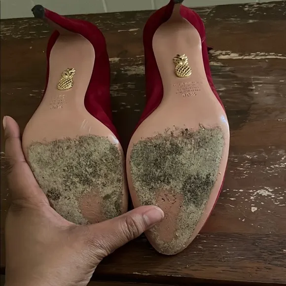 Aquazzura Elegant Red Suede Women's Shoes