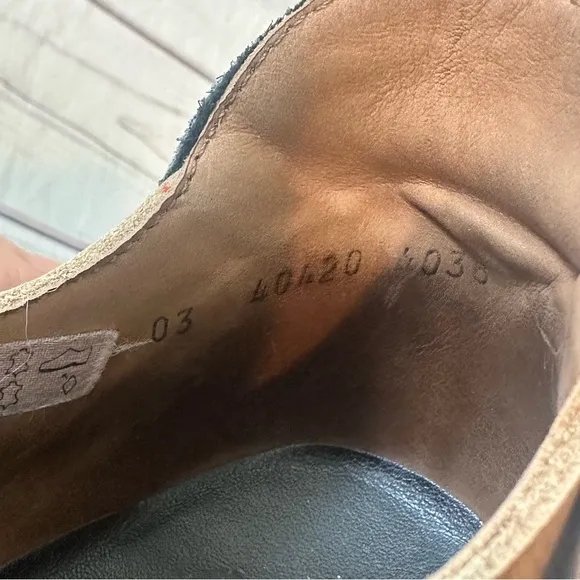 Arche Gluck Veau Nubuck Olive Color Leather Shoes Women Sz 8.5 US Made in France