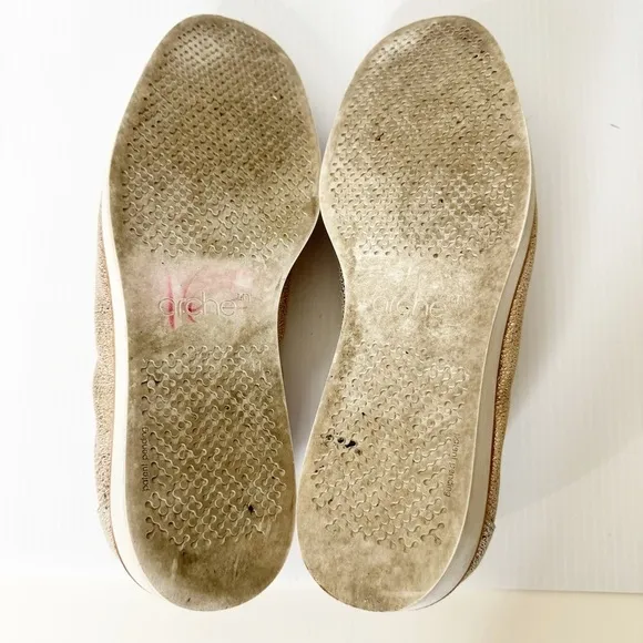 Arche Gold Metallic Danock Mocassins Shoes Size 41 or 9.5 US