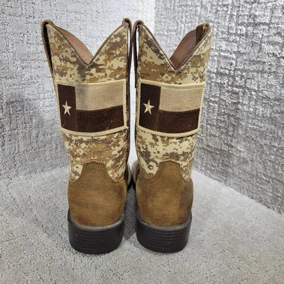 Ariat Patriot Texas Men's Size 7.5D US Tan Mocha Suede Western Boots 10027205